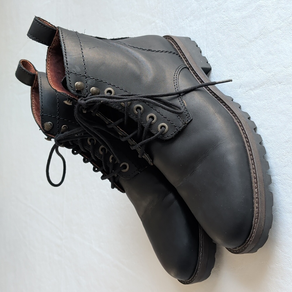 PATINA Portland Leather Black Breaker Lace Up Boots Men's Size 9